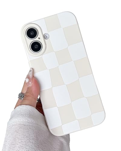 YUMUPIFE Schutzhülle für iPhone 16 Plus, niedliches ästhetisches Schachbrettmuster, für Mädchen und Frauen, weiches Silikon, stoßfest, für iPhone 16 Plus, Weiß YUMUPIFE Schutzhülle für iPhone 16 Plus, niedliches ästhetisches Schachbrettmuster, für Mädchen und Frauen, weiches Silikon, stoßfest, für iPhone 16 Plus, Weiß von YUMUPIFE