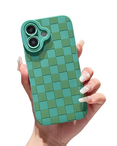 YUMUPIFE Schutzhülle für iPhone 16 Plus, süßes Karomuster-Design für Mädchen und Frauen, weiches Silikon, stoßfest, entworfen für iPhone 16 Plus, Grün YUMUPIFE Schutzhülle für iPhone 16 Plus, süßes Karomuster-Design für Mädchen und Frauen, weiches Silikon, stoßfest, entworfen für iPhone 16 Plus, Grün von YUMUPIFE