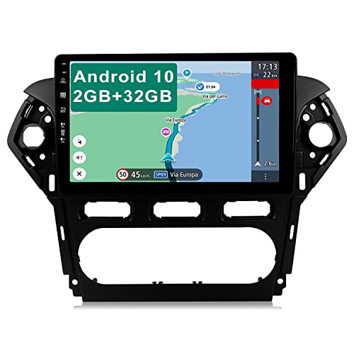 YUNTX Android 10 Autoradio Radio mit navi für Ford Mondeo (2011-2013): DAB digitalradio/Bluetooth 5.0/WiFi/Doppel 2 din/10.1" Bildschirm/2G+32G/SWC/4G/USB-Auto zubehör europakarte von YUN