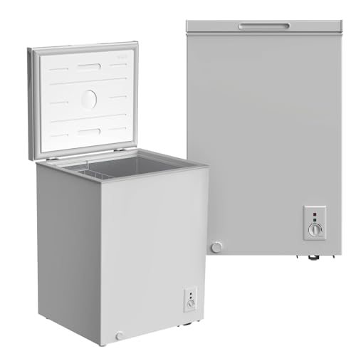 YUNA FROSTER 100 Gefriertruhe | DUAL Modus | mit Drahtkorb | Kühlen und Gefrieren | 4 Sterne Gefrierfach (silber) von YUNA