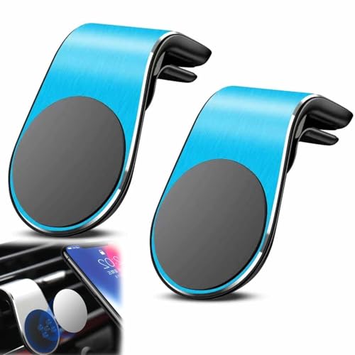 YUNFAN 2 pcs Magnetische Halterung FüR Die Navigation Von Mobiltelefonen,Um 360 ° Drehbare Autotelefonhalterung Vom Typ L,Magnetischer Telefonhalter FüR Die BelüFtung, FüR Jedes Smartphone (Blau) von YUNFAN
