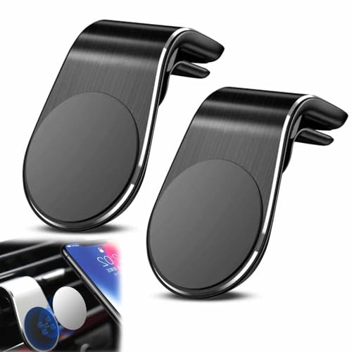 YUNFAN 2 pcs Magnetische Halterung FüR Die Navigation Von Mobiltelefonen,Um 360 ° Drehbare Autotelefonhalterung Vom Typ L,Magnetischer Telefonhalter FüR Die BelüFtung, FüR Jedes Smartphone (Schwarz) von YUNFAN