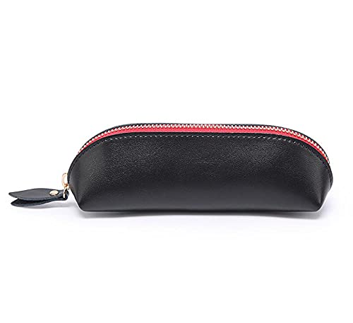 Mäppchen Bleistiftetui Federmäppchen Pencil Case Echtes Leder Retro Bleistiftkoffer Handgemachte Rindszeiger Reißverschluss Bleistift Tasche Tragbare Vintage Pence Case Office Schule Schreibwaren Tasc von YUNHOME