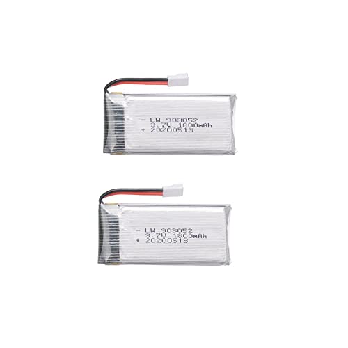 YUNIQUE GREEN-CLEAN-POWER - 2 Stück Wiederaufladbare Lipo Batterie 3.7V 1800mAh | Kompatibel mit KY601S, SYMA Serie X5, WLtoys K989, Drohne | Modisches Design, Silber von YUNIQUE GREEN-CLEAN-POWER