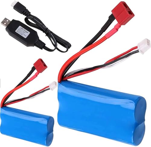 YUNIQUE GREEN-CLEAN-POWER - 2 Stück 7,4 V 1500 mAh Li-Ion Akku Hochentladung T Plug Stabiles Zubehör für RC Auto 15C für T40 für RC Auto für F49 mit USB-Ladegerät YUNIQUE GREEN-CLEAN-POWER - 2 Stück 7,4 V 1500 mAh Li-Ion Akku Hochentladung T Plug Stabiles Zubehör für RC Auto 15C für T40 für RC Auto für F49 mit USB-Ladegerät von YUNIQUE GREEN-CLEAN-POWER