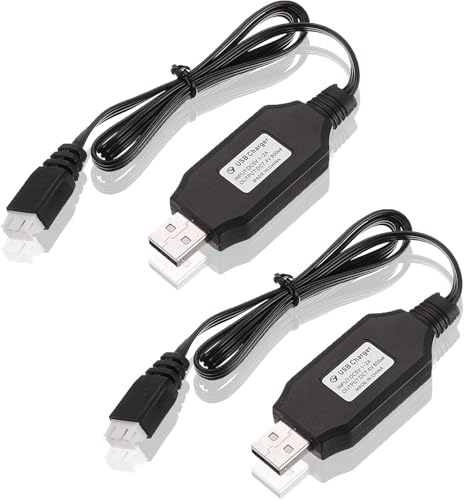 YUNIQUE GREEN-CLEAN-POWER - 2 Stück USB-Ladekabel 7,4 V für Drohnen | Kompatibel mit SYMA X8C/X8G/Hubsan H501S | USB-Anschluss, geeignet für Lipo-Akkus, Schwarz, Kunststoff YUNIQUE GREEN-CLEAN-POWER - 2 Stück USB-Ladekabel 7,4 V für Drohnen | Kompatibel mit SYMA X8C/X8G/Hubsan H501S | USB-Anschluss, geeignet für Lipo-Akkus, Schwarz, Kunststoff von YUNIQUE GREEN-CLEAN-POWER