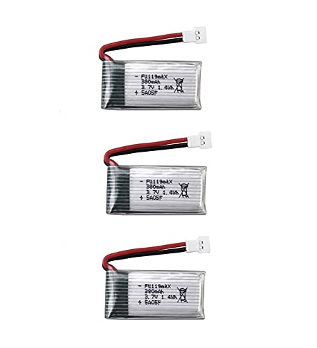 YUNIQUE GREEN-CLEAN-POWER - 3 x 3.7V 380mAh LiPo Akku Set für RC Quadrocopter | Kompatibel mit Hubsan X4, Syma X11, HS170 | Hohe Kapazität, Zuverlässige Leistung, Silber YUNIQUE GREEN-CLEAN-POWER - 3 x 3.7V 380mAh LiPo Akku Set für RC Quadrocopter | Kompatibel mit Hubsan X4, Syma X11, HS170 | Hohe Kapazität, Zuverlässige Leistung, Silber von YUNIQUE GREEN-CLEAN-POWER