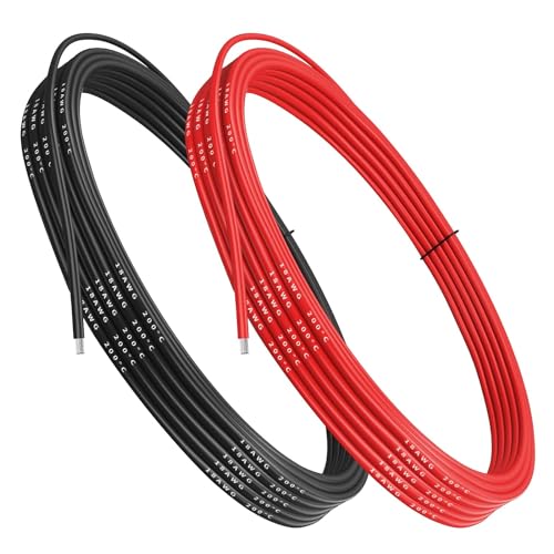 YUNIQUE GREEN-CLEAN-POWER - Flexibles Silikonkabel 18 AWG 5M | Hohe Beständigkeit, Premium Materialien | Ideal für Elektronik, Verkabelung, Schwarz, Kupfer von YUNIQUE GREEN-CLEAN-POWER
