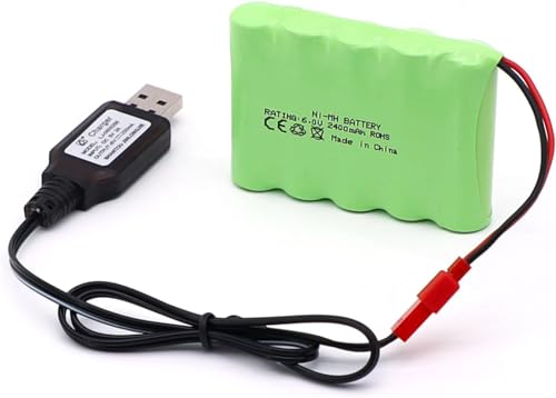 YUNIQUE GREEN-CLEAN-POWER - RC Akku 6V 2400mAh, Ni-MH AA Akku, mit JST Stecker, für RC Auto, RC Boot, RC Tank, Elektrowerkzeuge | Abmessungen 52x72x15mm | Mit USB-Ladegerät YUNIQUE GREEN-CLEAN-POWER - RC Akku 6V 2400mAh, Ni-MH AA Akku, mit JST Stecker, für RC Auto, RC Boot, RC Tank, Elektrowerkzeuge | Abmessungen 52x72x15mm | Mit USB-Ladegerät von YUNIQUE GREEN-CLEAN-POWER