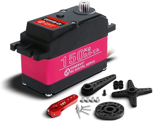 YUNIQUE GREEN-CLEAN-POWER - Servomotor DS51150 12V 150KG | für Robotik und Modellbau | Hohes Drehmoment 173kg-cm, Geschwindigkeit 0.19 sec/60° | Ideal für Robotische LKW, Baja 1:10 Autos, Metall YUNIQUE GREEN-CLEAN-POWER - Servomotor DS51150 12V 150KG | für Robotik und Modellbau | Hohes Drehmoment 173kg-cm, Geschwindigkeit 0.19 sec/60° | Ideal für Robotische LKW, Baja 1:10 Autos, Metall von YUNIQUE GREEN-CLEAN-POWER