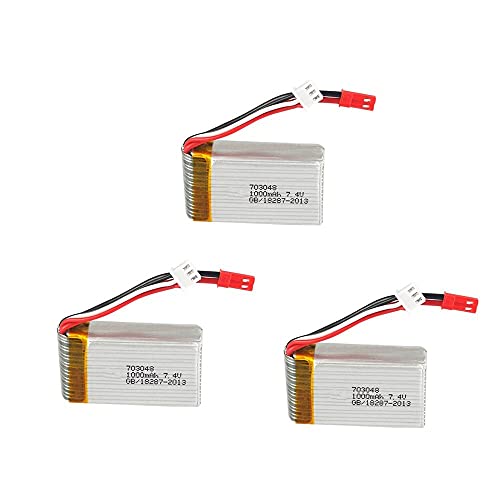 YUNIQUE GREEN-CLEAN-POWER - Set mit 3 LiPo-Batterien 7.4V 700mAh für MJX X600 Drohne | Batteriegröße: 55 X 30 X 17 mm - Gewicht: 52 Gramm | Wiederaufladbar, Hohe Kapazität, Silber YUNIQUE GREEN-CLEAN-POWER - Set mit 3 LiPo-Batterien 7.4V 700mAh für MJX X600 Drohne | Batteriegröße: 55 X 30 X 17 mm - Gewicht: 52 Gramm | Wiederaufladbar, Hohe Kapazität, Silber von YUNIQUE GREEN-CLEAN-POWER