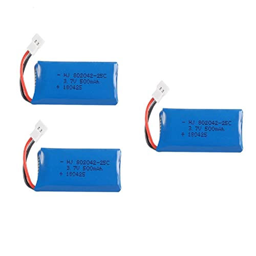YUNIQUE GREEN-CLEAN-POWER - Set von 3 Wiederaufladbaren LiPo-Batterien 3.7V 500mAh | Kompatibel mit HUBSAN X4, JXD 385 Drohnen | Verlängerte Flugzeit, Azurblau/Blau | Maße: 42x20x8 - Gewicht: 13 Gramm YUNIQUE GREEN-CLEAN-POWER - Set von 3 Wiederaufladbaren LiPo-Batterien 3.7V 500mAh | Kompatibel mit HUBSAN X4, JXD 385 Drohnen | Verlängerte Flugzeit, Azurblau/Blau | Maße: 42x20x8 - Gewicht: 13 Gramm von YUNIQUE GREEN-CLEAN-POWER