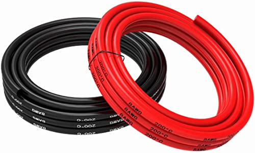 YUNIQUE GREEN-CLEAN-POWER - Silikonkabel 8 AWG, 5m Flexibel | Hohe Temp-Beständigkeit -60°C bis +200°C | Spannung 600V, Rot, Kupfer, für Elektronikprojekte, RC, Stromverbindungen von YUNIQUE GREEN-CLEAN-POWER