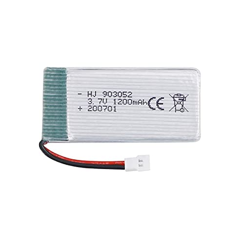 YUNIQUE GREEN-CLEAN-POWER - Wiederaufladbare LiPo-Batterie 3.7V 1200mAh für Syma X5SC X5SW Drohnen | Konstante Leistung | Einfache Installation | Maße: 54x29x9mm, Gewicht: 27,4 g | Silber von YUNIQUE GREEN-CLEAN-POWER