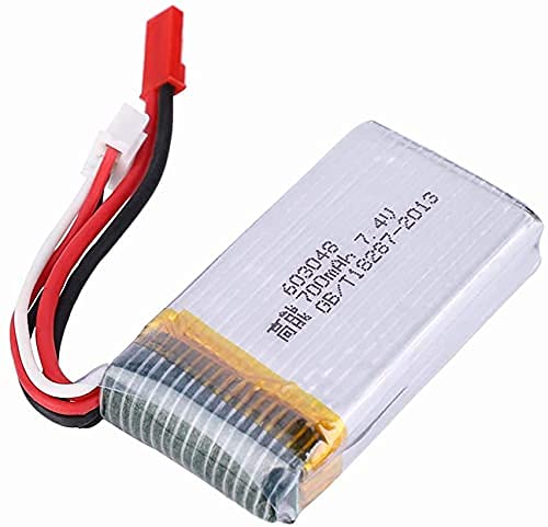 YUNIQUE GREEN-CLEAN-POWER - Wiederaufladbare LiPo-Batterie 7.4V 700mAh für Drone MJX X600 | Geeignet für Drohnen, Quadrocopter | Leicht und Kraftvoll | 55 x 30 x 14 mm - 52 g | Silber von YUNIQUE GREEN-CLEAN-POWER