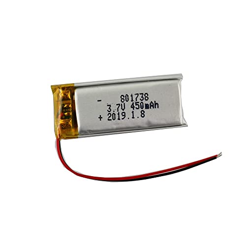 YUNIQUE GREEN-CLEAN-POWER - Wiederaufladbare LiPo Batterie 801738 3.7V 450mAh | Kompatibel mit Telefonen, GPS, MP3, MP4, LED-Lichtern | Integrierter PCM-Schutz, Gelb von YUNIQUE GREEN-CLEAN-POWER