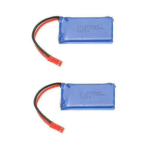 YUNIQUE GREEN-CLEAN-POWER - Wiederaufladbare Lipo-Batterie 2 Stück 3.7V 730mAh für WLtoys V636 V686 Drohne | Geeignet für Quadrocopter, Hohe Kapazität | Beinhaltet 2 Batterien, Blau von YUNIQUE GREEN-CLEAN-POWER