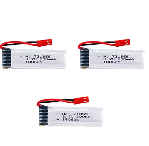 YUNIQUE GREEN-CLEAN-POWER - Wiederaufladbare Lipo-Batterie 3.7V 500mAh, 3 Stück | Kompatibel mit Quadrocopter-Drohnen UDI U817, U817C, U817A, U818A, WLtoys V959 und mehr, 57x17x8 mm - 16 gr, Silber YUNIQUE GREEN-CLEAN-POWER - Wiederaufladbare Lipo-Batterie 3.7V 500mAh, 3 Stück | Kompatibel mit Quadrocopter-Drohnen UDI U817, U817C, U817A, U818A, WLtoys V959 und mehr, 57x17x8 mm - 16 gr, Silber von YUNIQUE GREEN-CLEAN-POWER