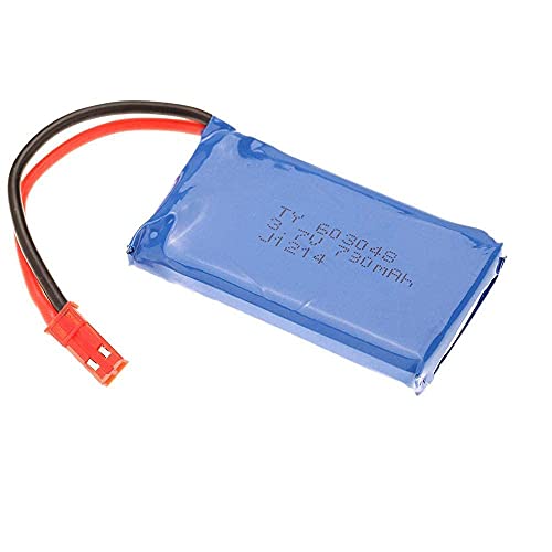 YUNIQUE GREEN-CLEAN-POWER - Wiederaufladbare Lipo-Batterie 730mAh 3.7V für Drohnen | Kompatibel mit Wltoys V636 V686 V686G V686K JJRC V686 | Leicht und langlebig | 53x27x8 mm - 22 gr, Blau von YUNIQUE GREEN-CLEAN-POWER