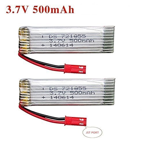 YUNIQUE GREEN-CLEAN-POWER - Wiederaufladbare Lipo-Batterien 3.7V 500mAh für RC-Drohnen | Kompatibel mit UDI U817, WLtoys V959, Drone Radiofly Space Kondor | Set aus 2 Stück | 57x17x8 mm-16 gr, Silber YUNIQUE GREEN-CLEAN-POWER - Wiederaufladbare Lipo-Batterien 3.7V 500mAh für RC-Drohnen | Kompatibel mit UDI U817, WLtoys V959, Drone Radiofly Space Kondor | Set aus 2 Stück | 57x17x8 mm-16 gr, Silber von YUNIQUE GREEN-CLEAN-POWER