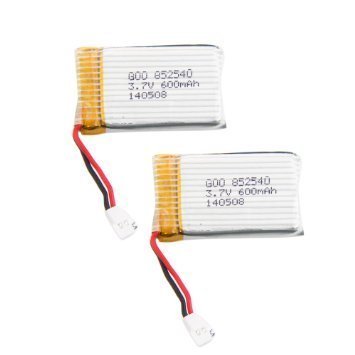 YUNIQUE GREEN-CLEAN-POWER - Wiederaufladbare Lipo-Batterien 3.7V 600mAh 2Stk | Kompatibel mit Drohnen Syma X5, Cheerson CX-30W, Skytech M68, Wltoys F949 | Lange Lebensdauer | 42 x 25 x 9 mm - 15 gr YUNIQUE GREEN-CLEAN-POWER - Wiederaufladbare Lipo-Batterien 3.7V 600mAh 2Stk | Kompatibel mit Drohnen Syma X5, Cheerson CX-30W, Skytech M68, Wltoys F949 | Lange Lebensdauer | 42 x 25 x 9 mm - 15 gr von YUNIQUE GREEN-CLEAN-POWER