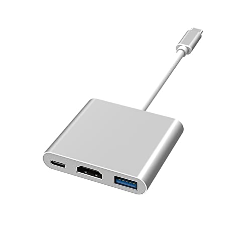 USB C zu HDMI Adapter, Typ-C Hub zu HDMI 4K Ausgang USB 3.0 Port und USB-C 100W Ladeanschluss, kompatibel für USB C Laptops und andere Typ C Geräte von YUNKOZAND