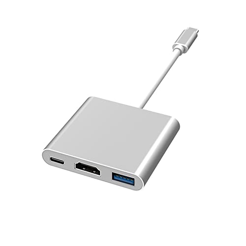 YUNKOZAND USB-C zu HDTV Adapter, Typ-C Hub zu HD 4K Ausgang USB 3.0 Port und USB-C PD 100W Ladeanschluss, kompatibel für USB-C Laptops und andere Typ C Geräte YUNKOZAND USB-C zu HDTV Adapter, Typ-C Hub zu HD 4K Ausgang USB 3.0 Port und USB-C PD 100W Ladeanschluss, kompatibel für USB-C Laptops und andere Typ C Geräte von YUNKOZAND
