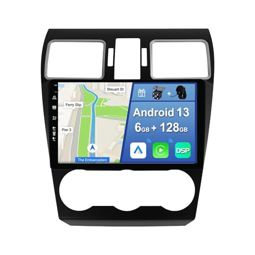 6GB+128GB Android 13 Autoradio für Subaru Forester/XV/WRX 2013-2018-[Integriertes CarPlay/Android Auto/DSP/GPS]-9” IPS Touch Screen-CAM+MIC-DAB/Mirror Link/Bluetooth 5.0/AHD/360 Kamera von YUNTX