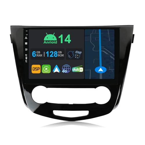 YUNTX 10.1 Zoll Android 14 Autoradio mit Navi Für Nissan X-Trail T32 Qashqai 2013-2021 | Octa Core | 6GB 128GB | Eingebaut 4G LTE | CarPlay & Android Auto | DSP | DAB | HDMI | Dual Band WiFi YUNTX 10.1 Zoll Android 14 Autoradio mit Navi Für Nissan X-Trail T32 Qashqai 2013-2021 | Octa Core | 6GB 128GB | Eingebaut 4G LTE | CarPlay & Android Auto | DSP | DAB | HDMI | Dual Band WiFi von YUNTX