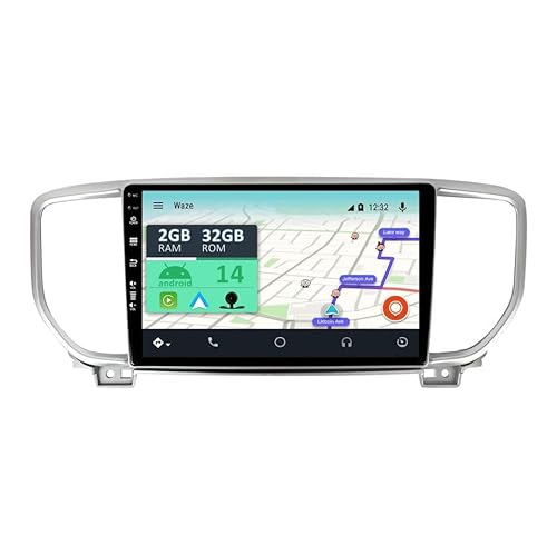 YUNTX [2GB+32GB] Android 12 Autoradio mit Navi für KIA KX5 / Sportage 4 (2016-2019)-9 Zoll Touchscreen-Kostenlose Kamera-DAB/GPS/Lenkradsteuerung/MirrorLink/Bluetooth 5.0/WiFi/USB/4G/CarPlay von YUNTX