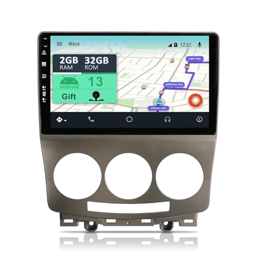 YUNTX [2GB+32GB] Android 13 Autoradio mit Navi für Mazda 5 (2005-2010)-9 Zoll Touchscreen-Kostenlose Kamera-DAB/GPS/Lenkradsteuerung/MirrorLink/Bluetooth 5.0/WiFi/USB/4G/CarPlay von YUNTX