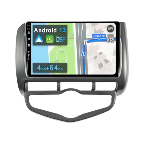 YUNTX [4GB+64GB] Android 12 Autoradio für Honda Jazz City (2002-2007)-[Integriertes CarPlay/Android Auto/DSP/GPS]-9”IPS 2.5D-Kamera+MIC-DAB/Lenkradsteuerung/Mirror Link/Bluetooth 5.0/360 Kamera/WiFi von YUNTX