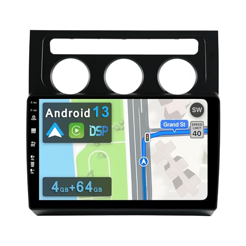YUNTX [4GB+64GB] Android 12 Autoradio für VW Touran (2003-2009)-[Integriertes CarPlay/Android Auto/DSP/GPS]-10.1”IPS 2.5D-Kamera+MIC-DAB/Lenkradsteuerung/Mirror Link/Bluetooth 5.0/360 Kamera/WiFi/USB von YUNTX