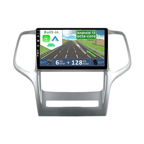 YUNTX [6GB+128GB] Android 12 Autoradio für Jeep Grand Cherokee WK2 (2008-2013)-[Integriertes CarPlay/Android Auto/DSP/GPS]-9” IPS 2.5D Touch-Screen-Kamera+MIC-DAB/Lenkradsteuerung/Mirror Link/WiFi von YUNTX