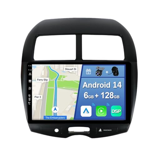 YUNTX [6GB+128GB] Android 12 Autoradio für Mitsubishi ASX (2010-2019)-[Integriertes CarPlay/Android Auto/DSP/GPS]-10.1”IPS 2.5D-Kamera+MIC-DAB/Mirror Link/Bluetooth 5.0/360 Kamera/Lenkradsteuerung von YUNTX