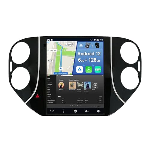 YUNTX [6GB+128GB] Android 12 Autoradio für V.W V.olkswagen Tiguan (2010-2016)-2 Din-[Integriertes Wireless CarPlay/Android Auto/DSP/GPS]-9.7” IPS 2.5D-Kamera+MIC-DAB/Lenkradsteuerung/Bluetooth 5.0 von YUNTX