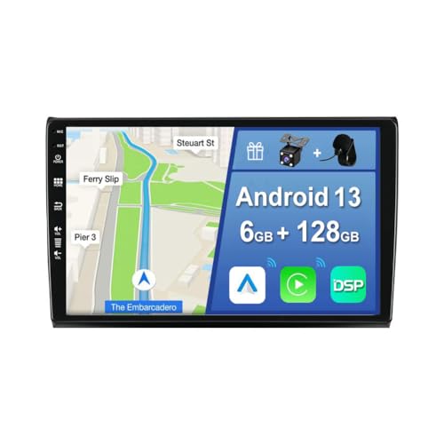 YUNTX [6GB+128GB] Android 13 Autoradio für FIAT Bravo (2006-2012)-[Integriertes CarPlay/Android Auto/DSP/GPS]-9”IPS 2.5D-Kamera+MIC-DAB/Mirror Link/Bluetooth 5.0/360 Kamera/Lenkradsteuerung von YUNTX