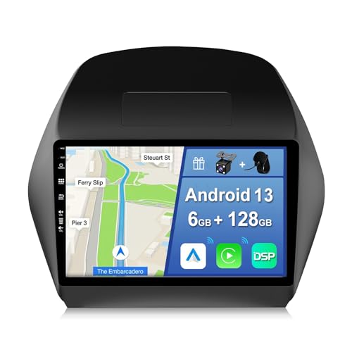 YUNTX [6GB+128GB] Android 13 Autoradio für Hyundai Tucson IX35(2010-2015)-[Integriertes CarPlay/Android Auto/DSP/GPS]-10.1”IPS 2.5D-CAM+MIC-DAB/Mirror Link/Bluetooth 5.0/360 Kamera/Lenkradsteuerung von YUNTX