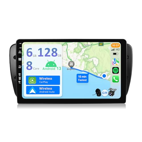 YUNTX [6GB+128GB] Android 13 Autoradio für Seat Ibiza 6J (2009-2014)-[Integriertes CarPlay/Android Auto/DSP/GPS]-9”IPS 2.5D-Kamera+MIC-DAB/Lenkradsteuerung/Mirror Link/Bluetooth 5.0/360 Kamera/WiFi von YUNTX
