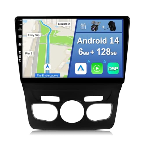 YUNTX [6GB+128GB] Android 14 Autoradio für Citroen C4 C4L DS4 (2013-2017)-[Integriertes CarPlay/Android Auto/DSP/GPS]-10.1”IPS 2.5D-Kamera+MIC-DAB/Mirror Link/Bluetooth 5.0/360 Kamera/Lenkradsteuerung von YUNTX