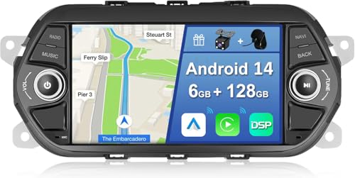YUNTX [6GB+128GB] Android 14 Autoradio für FIAT Tipo Egea 2015-2017-[Integriertes CarPlay/Android Auto/DSP/GPS]-7 Zoll IPS Screen-DAB/Mirror Link/Bluetooth 5.0/360 Kamera von YUNTX