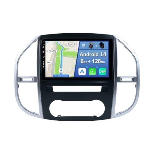 YUNTX [6GB+128GB] Android 14 Autoradio für Mercedes Benz Vito 3 W447 (2014-2020)-[Integriertes CarPlay/Android Auto/DSP/GPS]-10.1 Zoll IPS Screen-DAB/Mirror Link/Bluetooth 5.0/360 Kamera von YUNTX