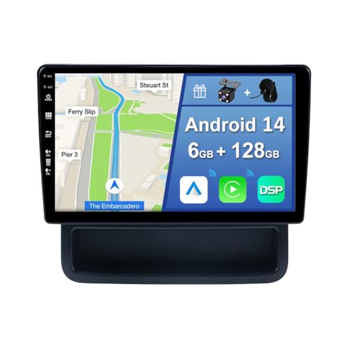 YUNTX [6GB+128GB] Android 14 Autoradio für Opel Vivaro/Renault Trafic/Nissan Primastar 2010-2014-[Integriertes CarPlay/Android Auto/DSP/GPS]-10.1 Zoll IPS Screen-DAB/Mirror Link/Bluetooth 5.0 von YUNTX