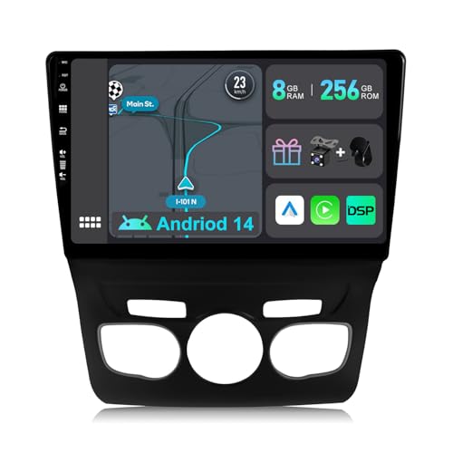 YUNTX [8GB+256GB] Android 12 Autoradio für Citroen C4 C4L DS4 (2013-2017)-[Integriertes CarPlay/Android Auto/DSP/GPS]-10.1”IPS 2.5D-Kamera+MIC-DAB/Mirror Link/Bluetooth 5.0/360 Kamera/Lenkradsteuerung von YUNTX