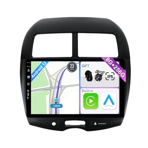 YUNTX [8GB+256GB] Android 13 Autoradio für Mitsubishi ASX (2010-2019)-[Integriertes CarPlay/Android Auto/DSP/GPS]-10.1” IPS Touch Screen-CAM+MIC-DAB/Mirror Link/Bluetooth 5.0/AHD/360 Kamera/WiFi von YUNTX