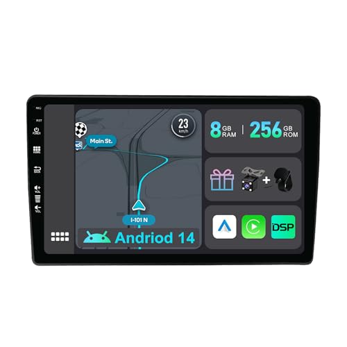 YUNTX [8GB+256GB] Android 13 Autoradio für Audi A4 (B6/B7) | Seat Exeo-[Integriertes CarPlay/Android Auto/DSP/GPS]-9”IPS 2.5D-Kamera+MIC-DAB/Mirror Link/Bluetooth 5.0/360 Kamera/Lenkradsteuerung von YUNTX