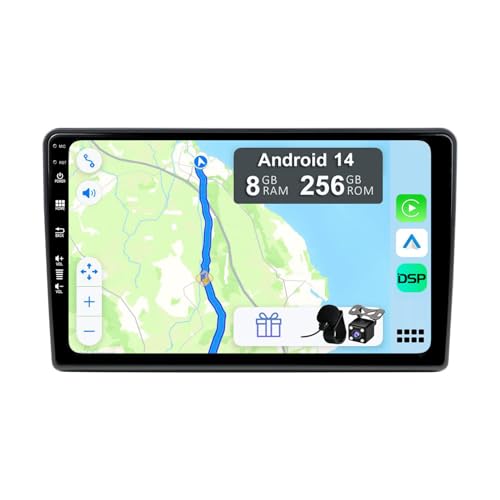 YUNTX [8GB+256GB] Android 14 Autoradio für FIAT Ducato/Peugeot Boxer/Citroen Jumper(2006-2022)-[Integriertes CarPlay/Android Auto/DSP/GPS]-9”IPS 2.5D-CAM+MIC-DAB/Mirror Link/Bluetooth 5.0/360 Kamera von YUNTX