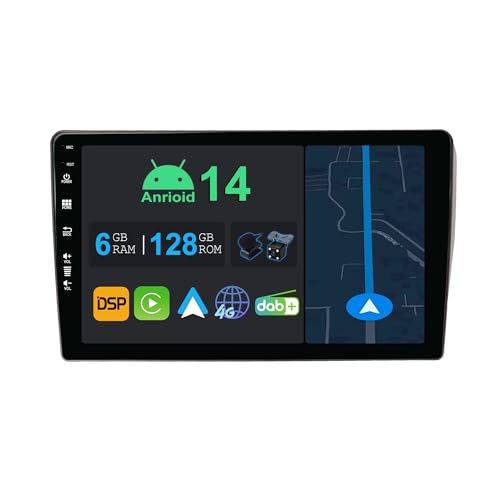 YUNTX 9 Zoll Android 13 Autoradio mit Navi Für Audi A3 8P/8PA 2003-2013 | Octa Core | 6GB 128GB | Eingebaut 4G LTE | CarPlay & Android Auto | DSP | DAB | HDMI | Dual Band WiFi | Bluetooth 5.0 | GPS von YUNTX