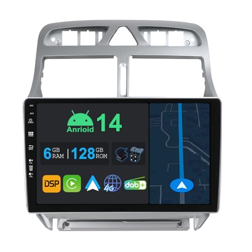 YUNTX 9 Zoll Android 14 Autoradio mit Navi Für Peugeot 307 SW CC 2002-2013 | Octa Core | 6GB 128GB | Eingebaut 4G LTE | CarPlay & Android Auto | DSP | DAB | HDMI | Dual Band WiFi | Bluetooth YUNTX 9 Zoll Android 14 Autoradio mit Navi Für Peugeot 307 SW CC 2002-2013 | Octa Core | 6GB 128GB | Eingebaut 4G LTE | CarPlay & Android Auto | DSP | DAB | HDMI | Dual Band WiFi | Bluetooth von YUNTX