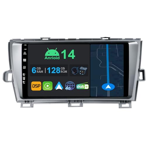 YUNTX 9 Zoll Android 14 Autoradio mit Navi Für Toyota Prius 2009-2015 | Octa Core | 6GB 128GB | Eingebaut 4G LTE | CarPlay & Android Auto | DSP | DAB | HDMI Dual Band WiFi | Bluetooth 5.0 | GPS YUNTX 9 Zoll Android 14 Autoradio mit Navi Für Toyota Prius 2009-2015 | Octa Core | 6GB 128GB | Eingebaut 4G LTE | CarPlay & Android Auto | DSP | DAB | HDMI Dual Band WiFi | Bluetooth 5.0 | GPS von YUNTX
